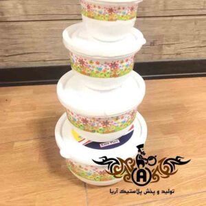 فروش ظروف فریزری 4 تکه گلدار