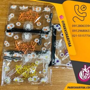 فروش کیف لوازم آرایش طلقی چاپدار