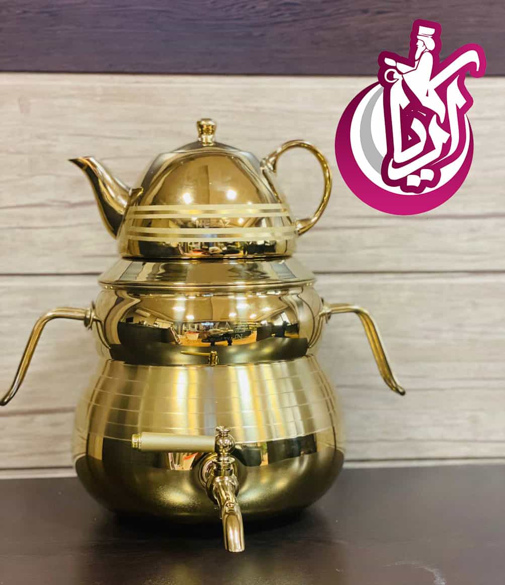 کتری و قوری سایه طلایی کد 3036 با کیفیت عالی