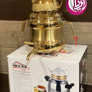 کتری قوری نزار کد 3035 با رنگ طلایی