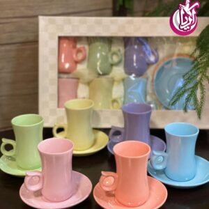 فنجان و نعلبکی سرامیکی در رنگ بندی های زیبا