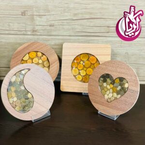 زیر قابلمه چوبی طرحدار در چند طرح مختلف