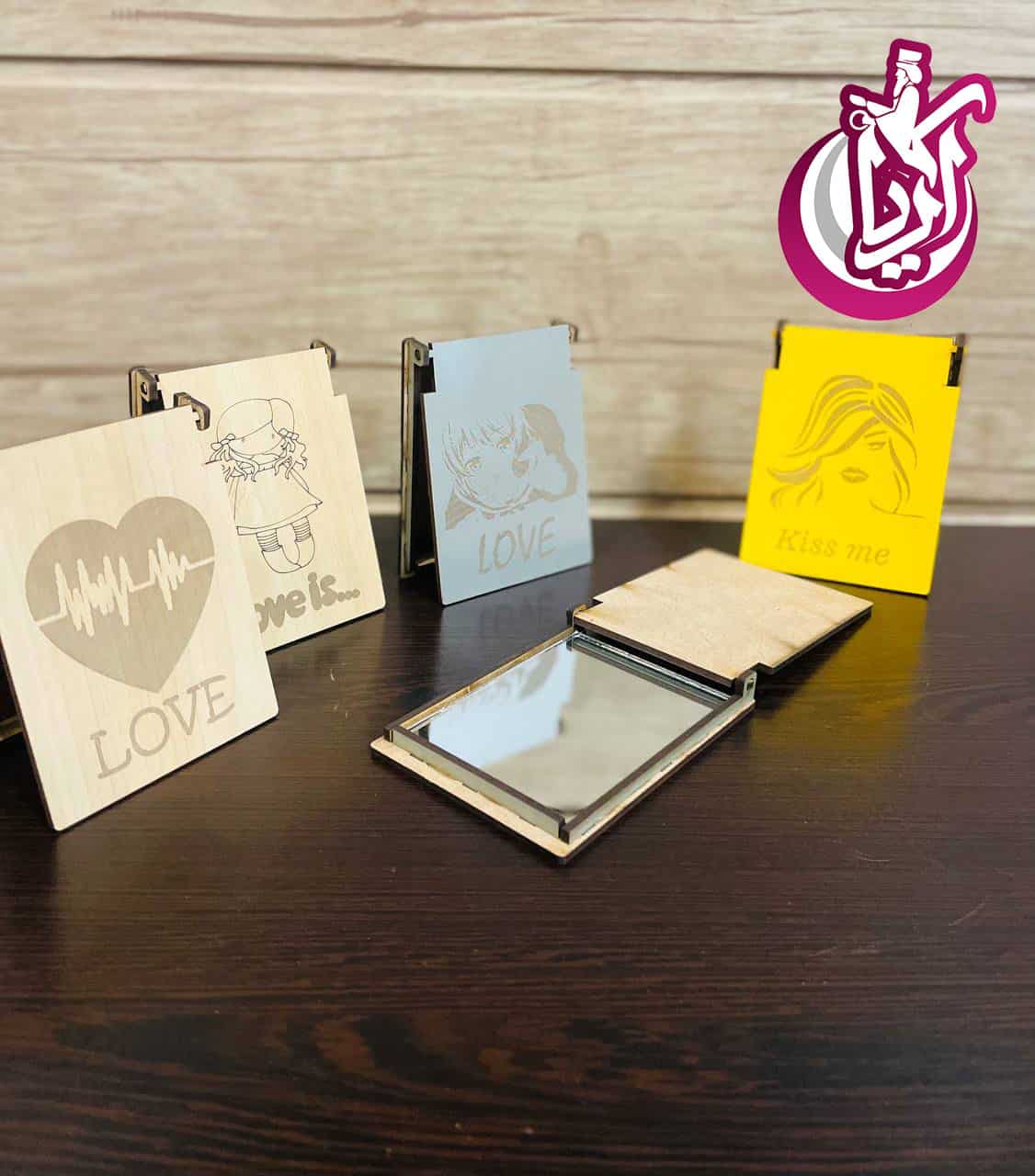 آینه آرایشی چوبی - پخش عمده