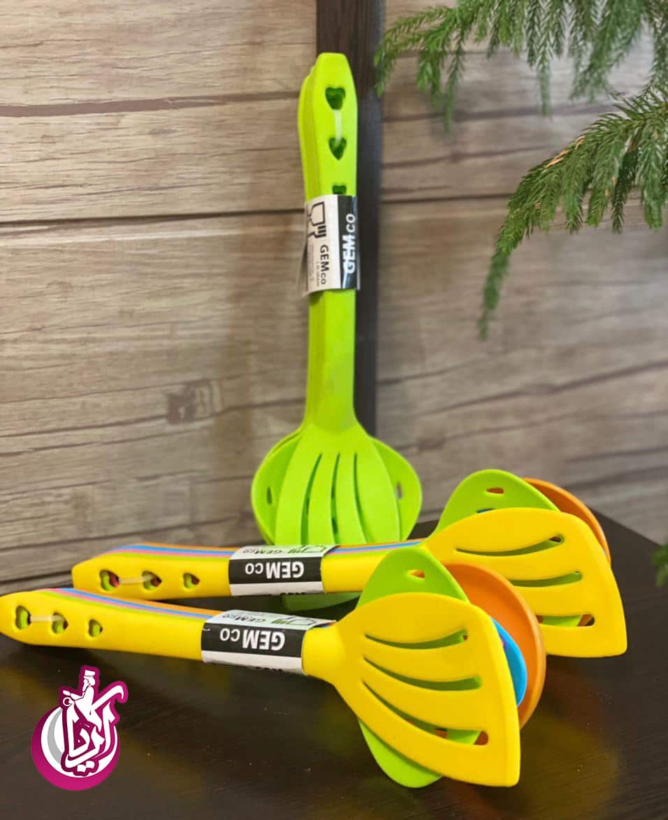 sell-plastic-spatula-and-spoon-set-pic-2 ست کفگیر و ملاقه پلاستیکی در رنگ بندی های پاستیلی