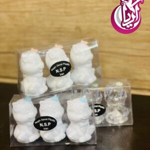 نمک پاش نگین مدل گربه با دو رنگبندی