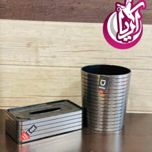 ست سطل و جا دستمال رومیزی بازن با کیفیت عالی