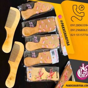 پخش شانه چوبی دسته‌ دار