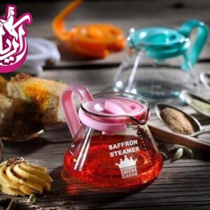 فروش عمده قوری زعفران چاپ دار شیشه گران