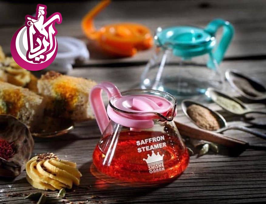 فروش عمده قوری زعفران چاپ دار شیشه گران